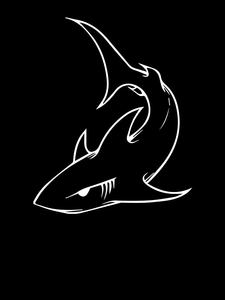Swimming Shark Great White Shark Art Shark Lover Shark Attack Print by TeesByDesign