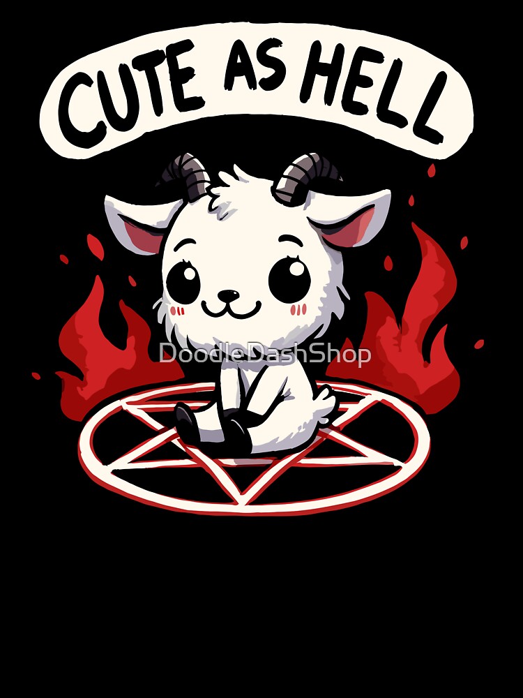 Cute as Hell Cute Pentagram Goat by DoodleDashShop