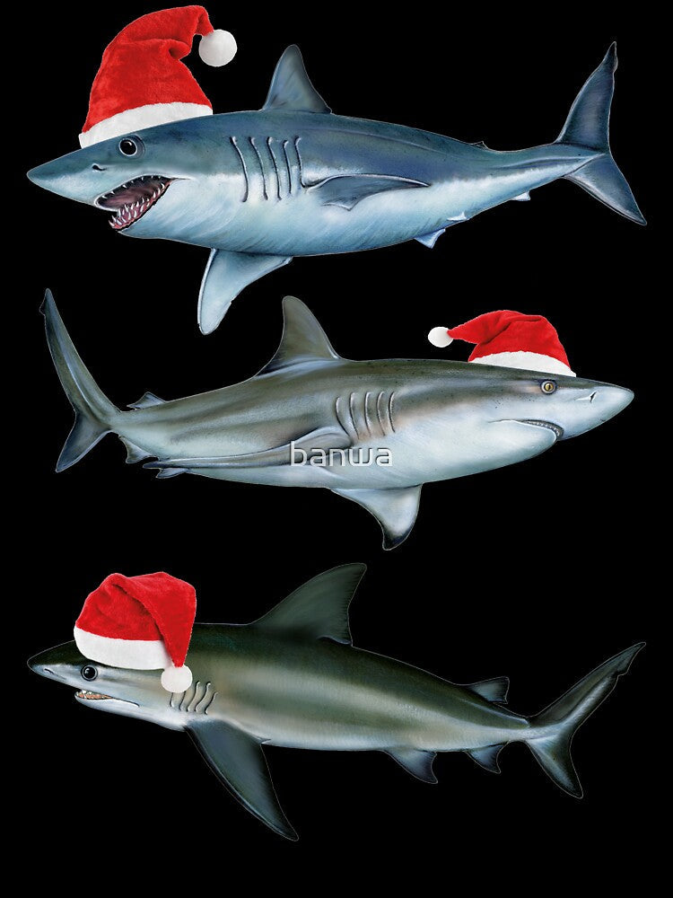 Santa Sharks Sharkmas Christmas Shark by banwa