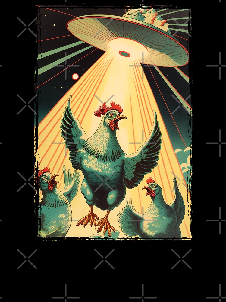Alien UFO Abduction Chicken - Funny Chicken Lover Humor by madtoyman