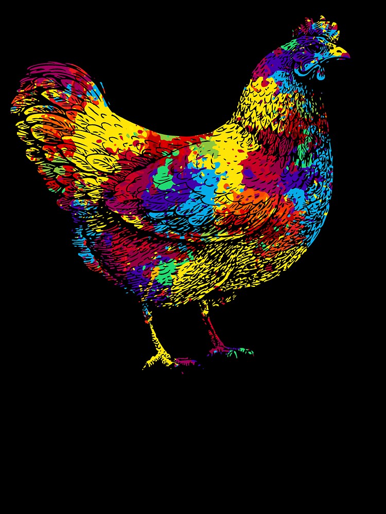 Funny Chicken Shirt - Chicken Watercolor by SunsetGloww