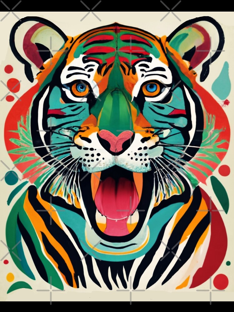 Retro mid century modern tiger by VoodoovilleArt