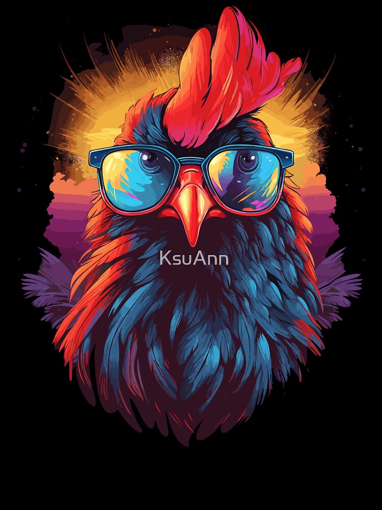 Pop Art Sunglasses Chicken Gifts Funny Chicken by KsuAnn