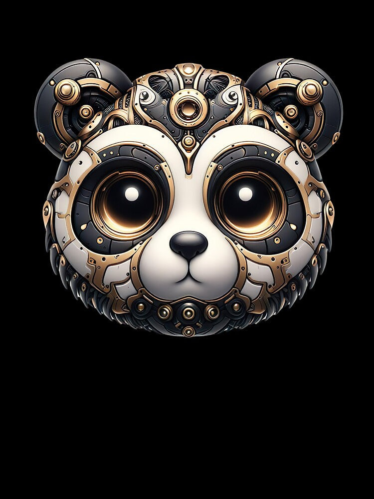 Mechanical Panda Steampunk Futuristic Kawaii by FlavaVerda