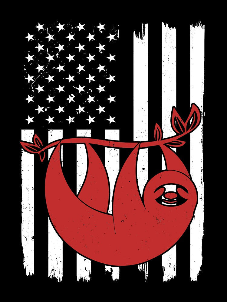 Retro Sloth American Flag by LittleShop79