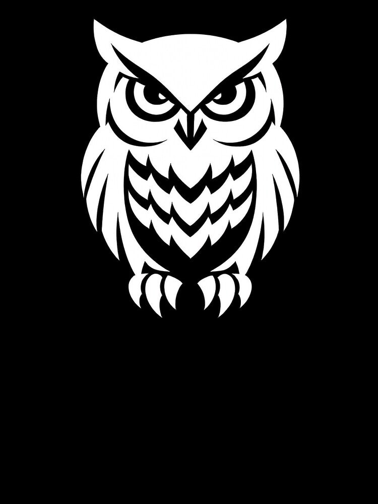 Minimalist Grumpy Owl Silhouette by PrettyRottenCo