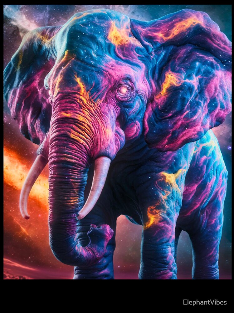 Elephant Portrait. fantasy elephant, whimsical elephant by ElephantVibes