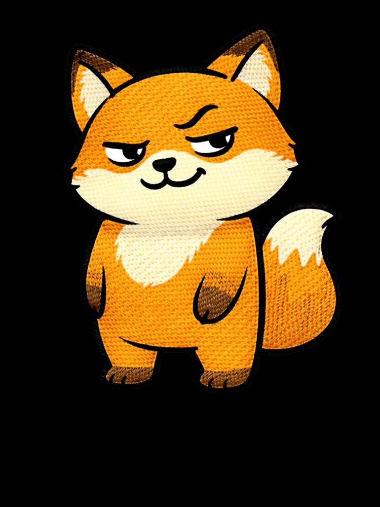 Mischievous Fox Meme – Cute Kawaii Sly Fox Embroidered Patch Style by ColorSplash123
