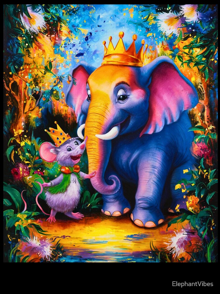 Elephant Portrait. watercolor elephant, happy elephant by ElephantVibes