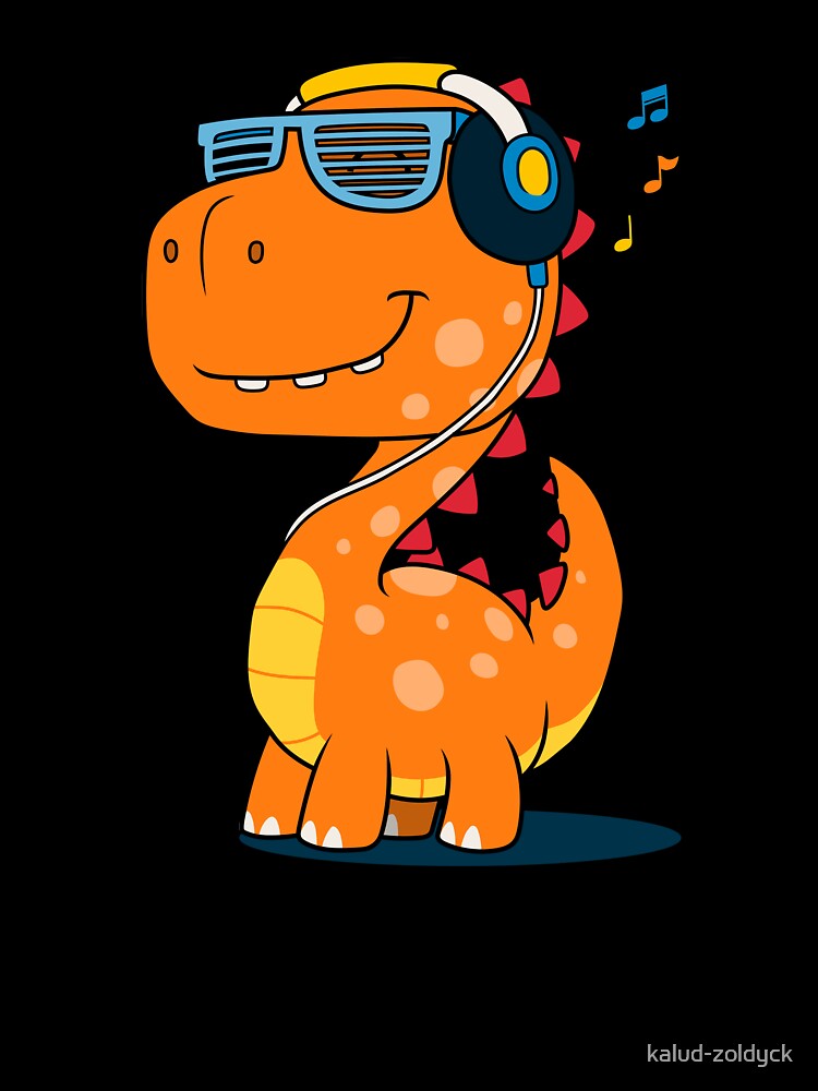 Cool Dinosaur listening to Music by kalud-zoldyck