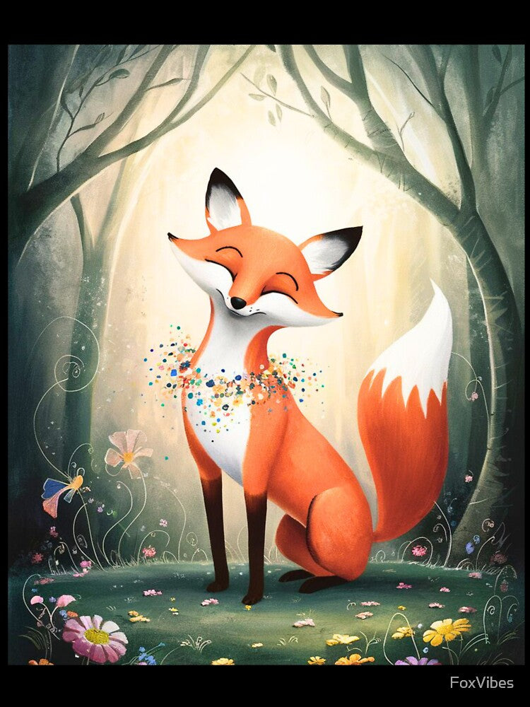 Whimsical Fox. Fantasy cute fox, magical forest, enchanting woodland, vintage fox by FoxVibes