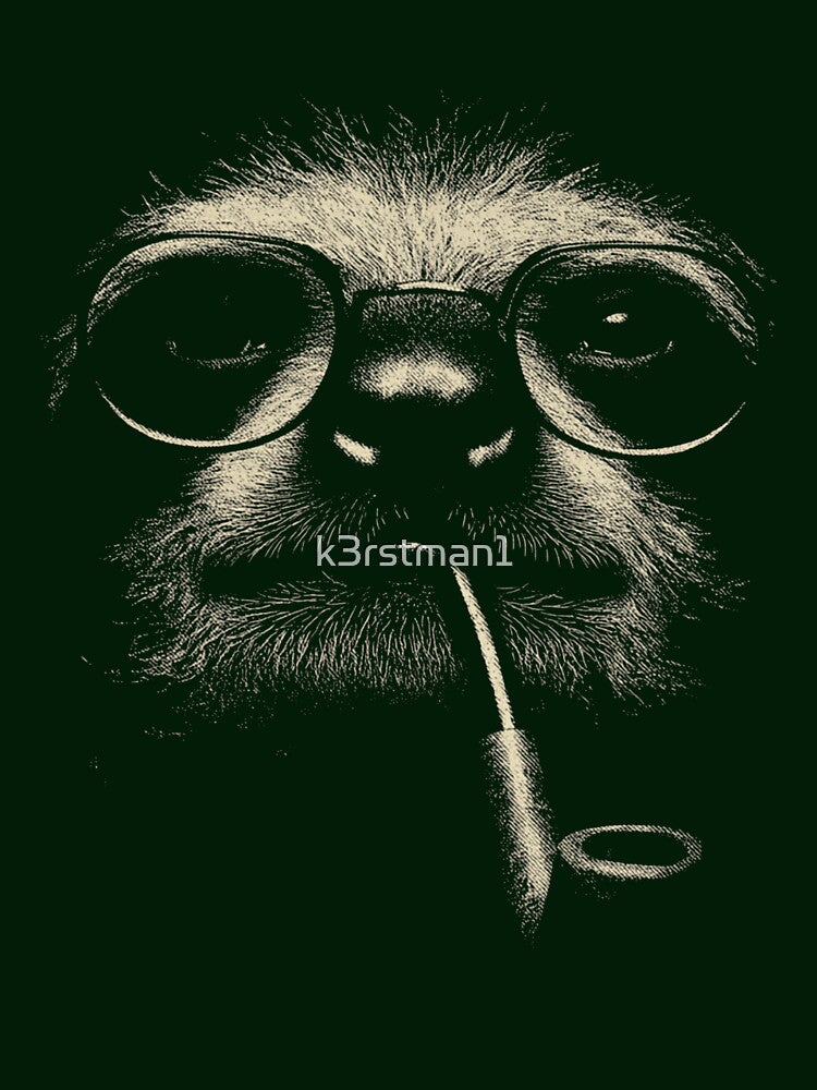 Sophisticated Sloth Glasses Pipe Portrait by k3rstman1