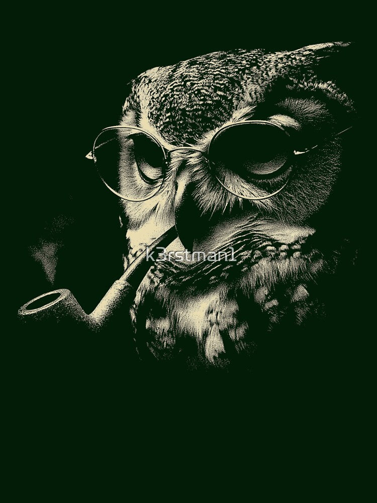 Sophisticated Owl with Glasses and Pipe by k3rstman1