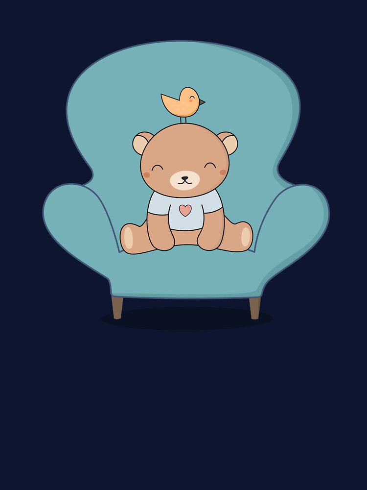 Kawaii Cute Bear On A Sofa by wordsberry