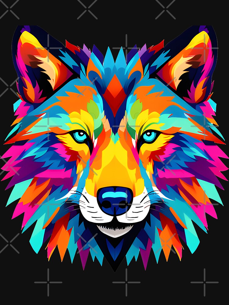 Colorful Wolf Face, Wolf Lovers by Creative.Shop
