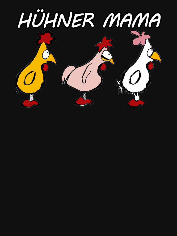 Chicken mom, three chickens in a row by Monkonthehill