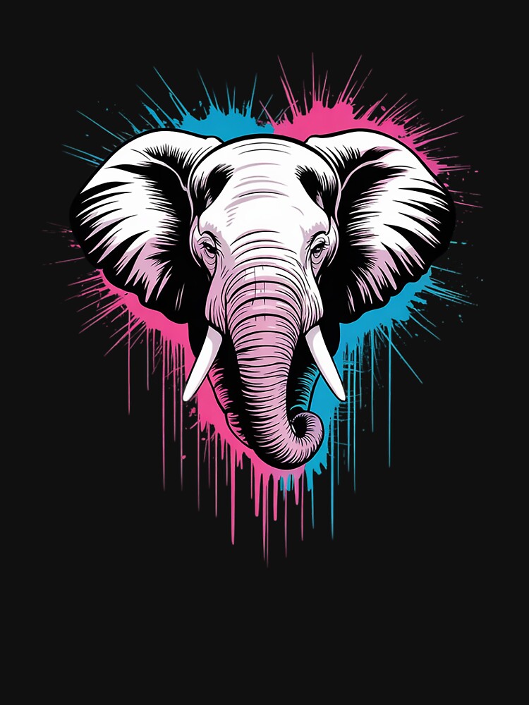 Elephant Colorful Artwork Nature Portrait Wildlife Splash by joyouartArt