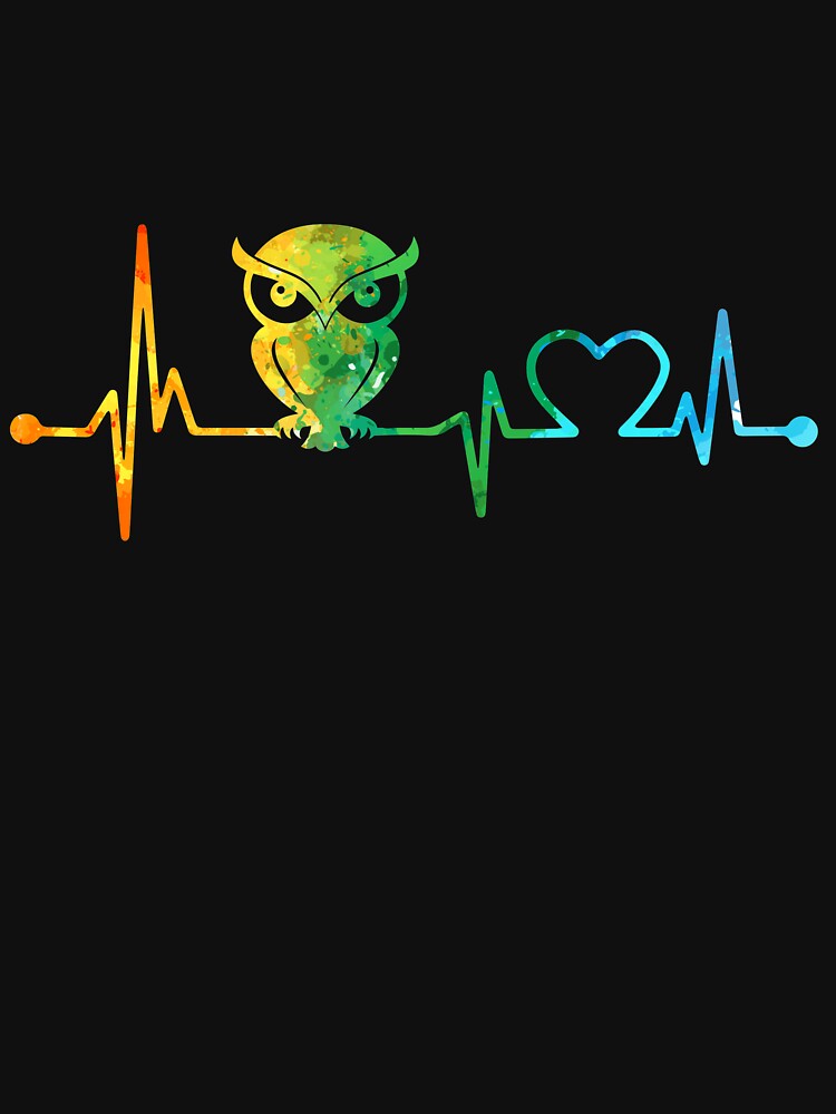 OWL HEARTBEAT WATERCOLOR by WinghiDesign