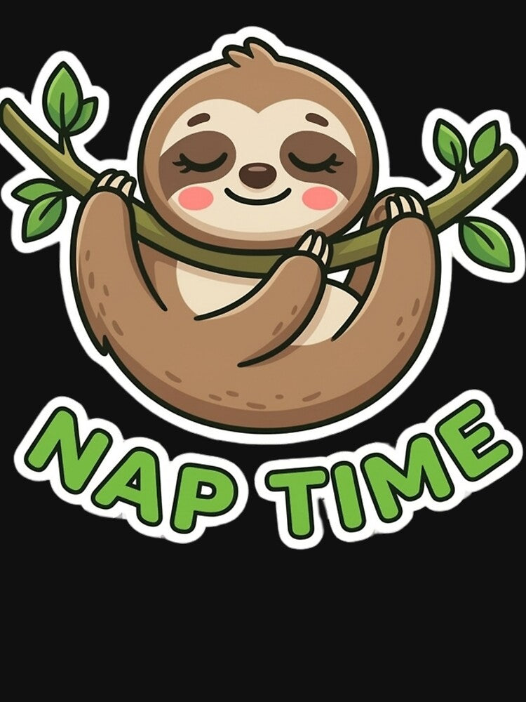 Nap Time Cute Sloth Cartoon Funny Animal by SarcasmThreads