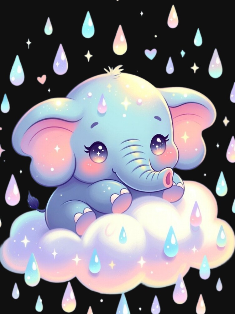 Cute Elephant Cloud Rain by CoquetteLunaCo