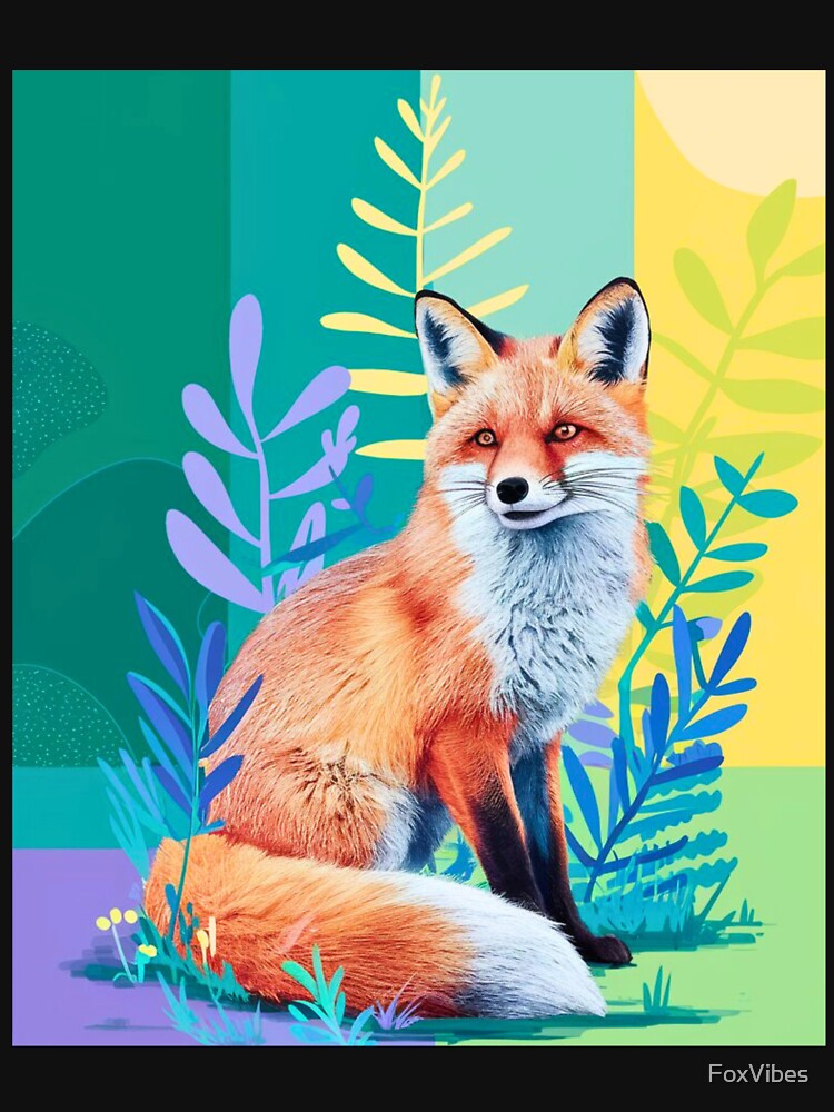 Copy of Cute Fox. Adorable fox, watercolor fox, fox drawing, floral fox, fox image by FoxVibes