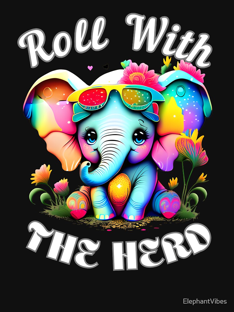 Roll With The Herd. watercolor elephant by ElephantVibes
