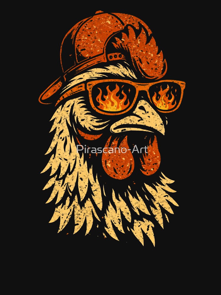 Retro Vintage Chicken With Sunglasses by Pirascano