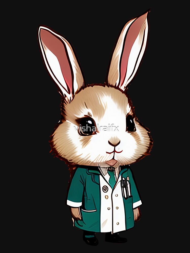 Cute baby doctor rabbit illustration 7 by vishalraifx