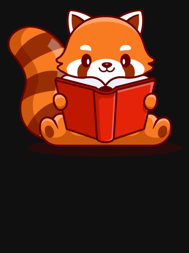 Cute Red Panda Reading Book by FraustoWilmer