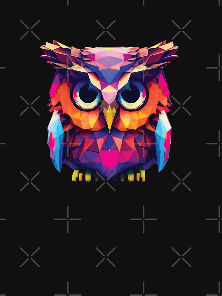 polygon Owl colorful by Animal-ink