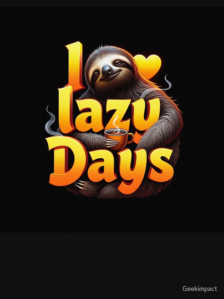 I Love Lazy Days sloth design by Vintage Designs +