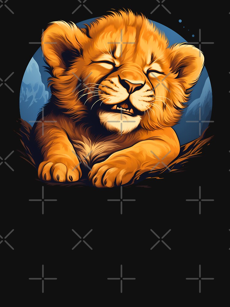 Adorable little young kawaii lion cub illustration by NBSStore
