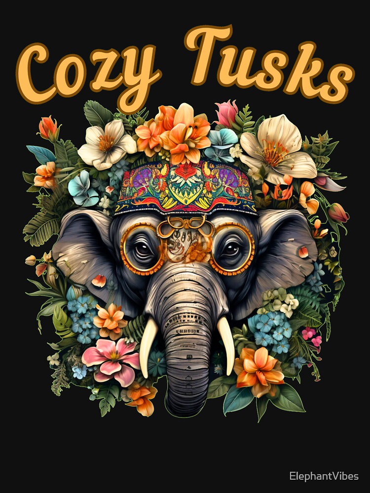 Cozy Tusks. funny elephant by ElephantVibes