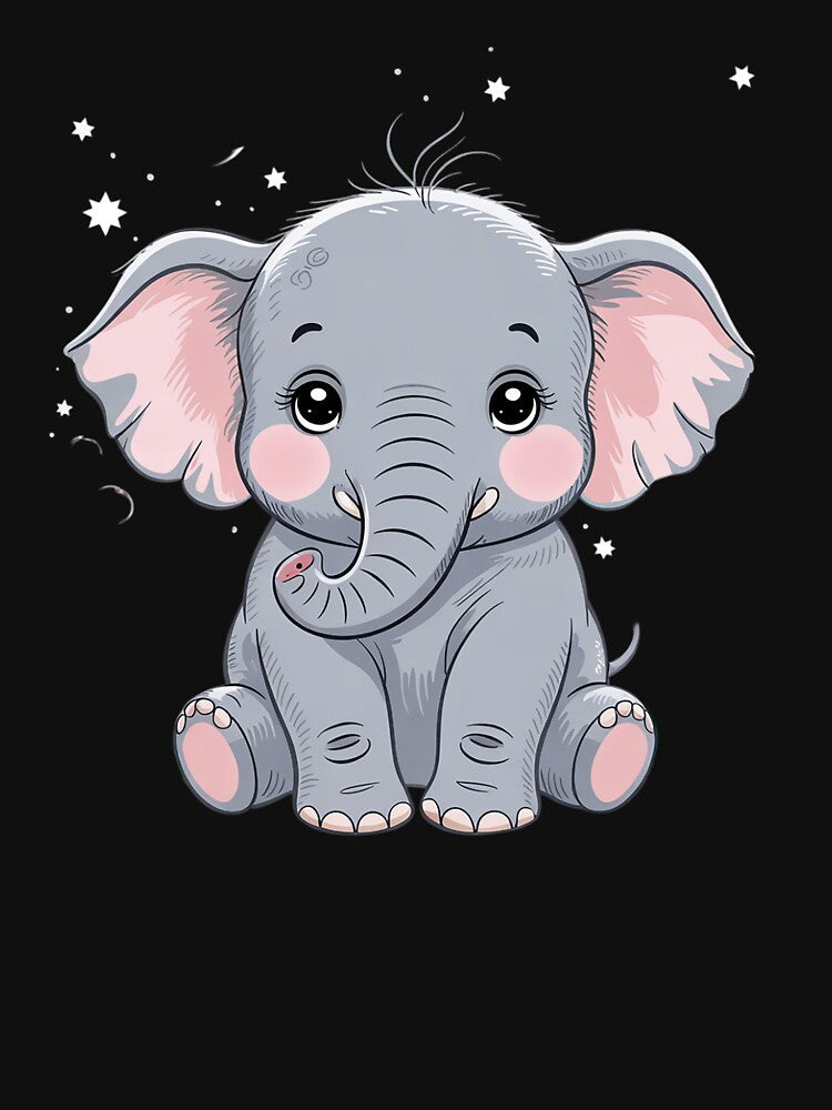 Cute Elephant Surrounded By Bright Flowers by joyouartArt