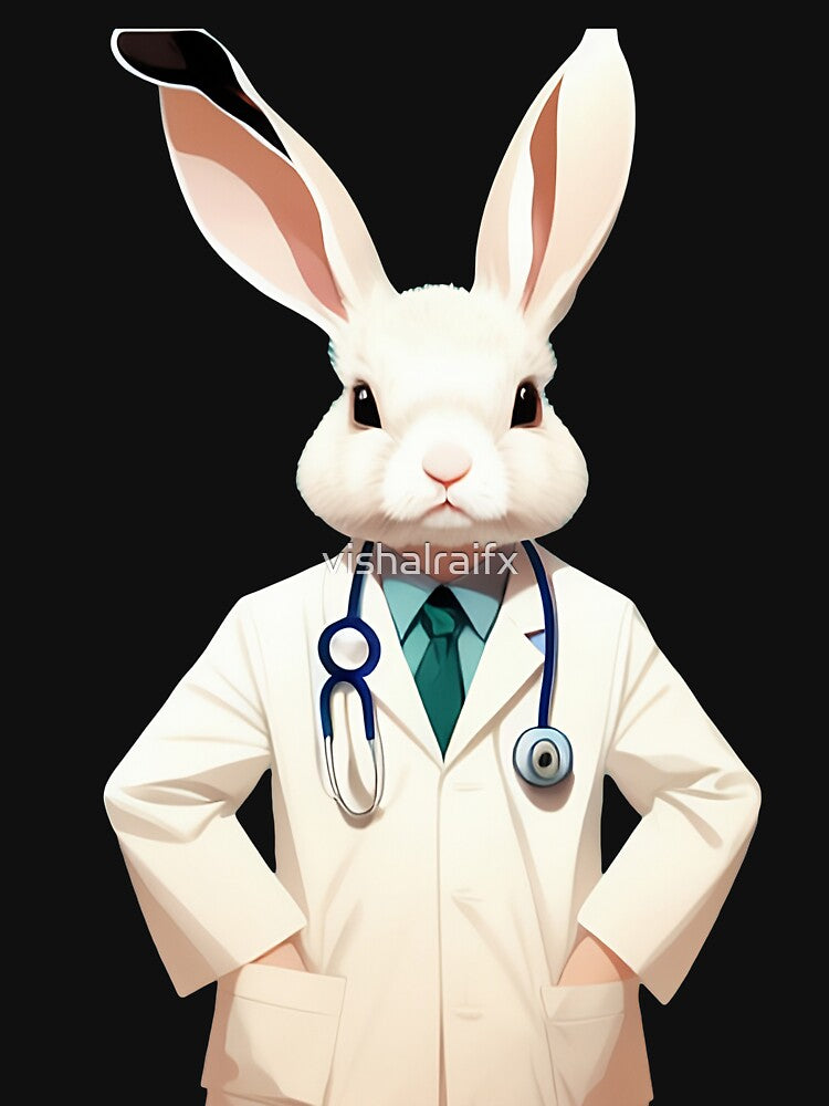 Cute baby doctor rabbit illustration 5 by vishalraifx