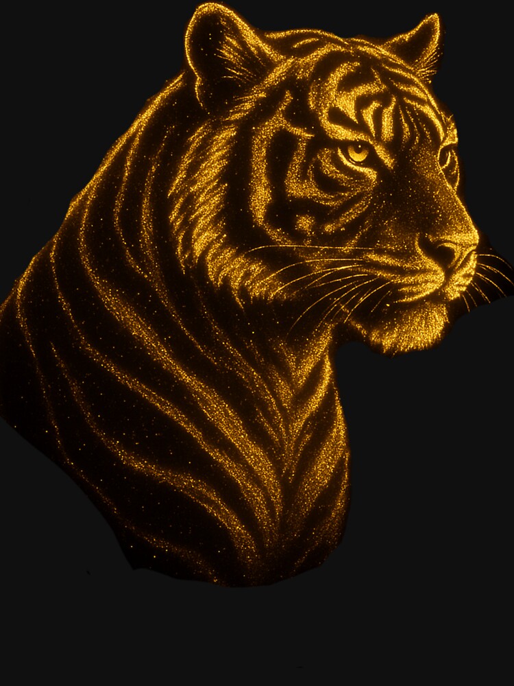 Golden Tiger Glow | Mystical Sparkling Tiger Silhouette by WhyNotZuK