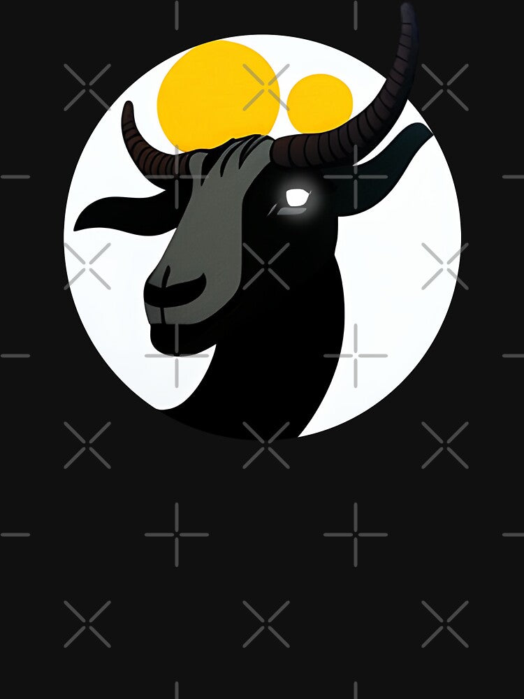 Majestic Black Goat Sticker Design by Litheon