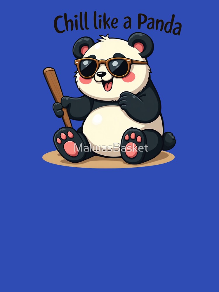 Chill Like a Panda T-Shirt – Funny Cute Panda Shirt for Men & Women by MalwasBasket