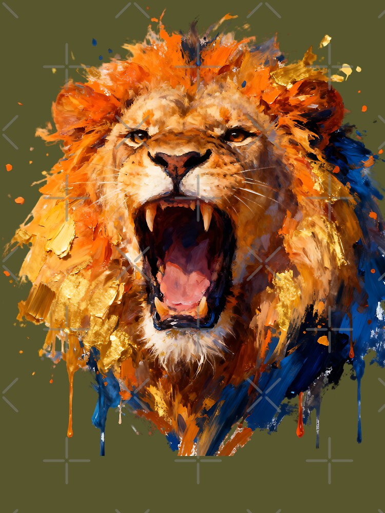 lion paint splash art by Metaverse8