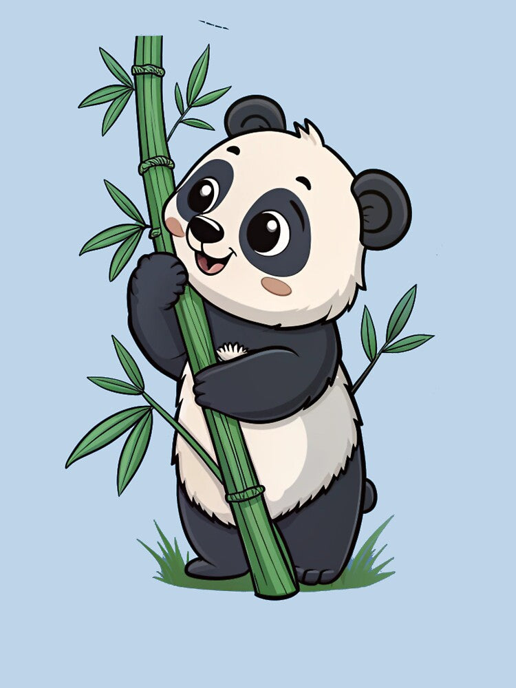 Cute Panda Holding Bamboo – Adorable Kawaii Panda Illustration by A1MarketDesigne