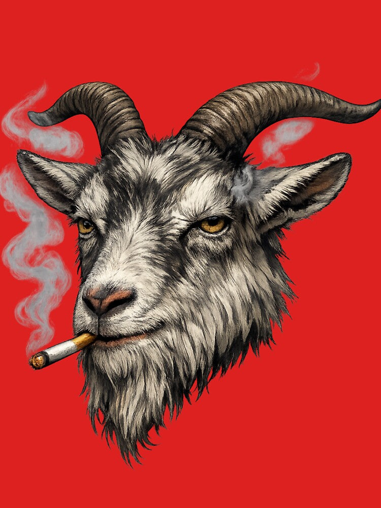 Rebel Goat – Edgy Smoking Animal Graphic by Aniahck