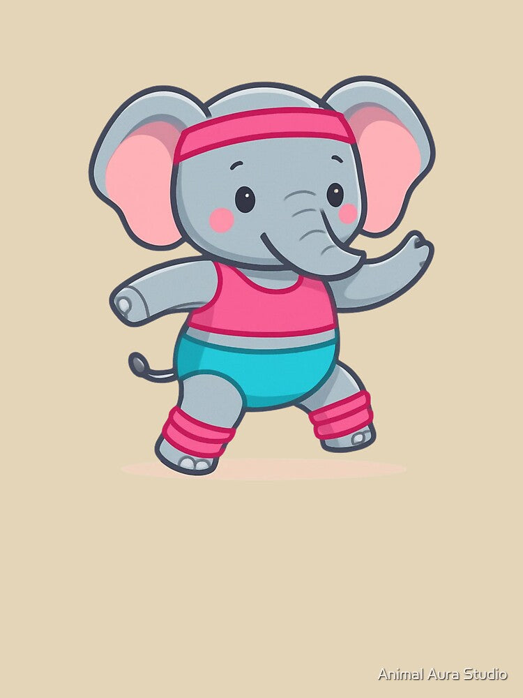 Workout Elephant by Animal Aura Studio