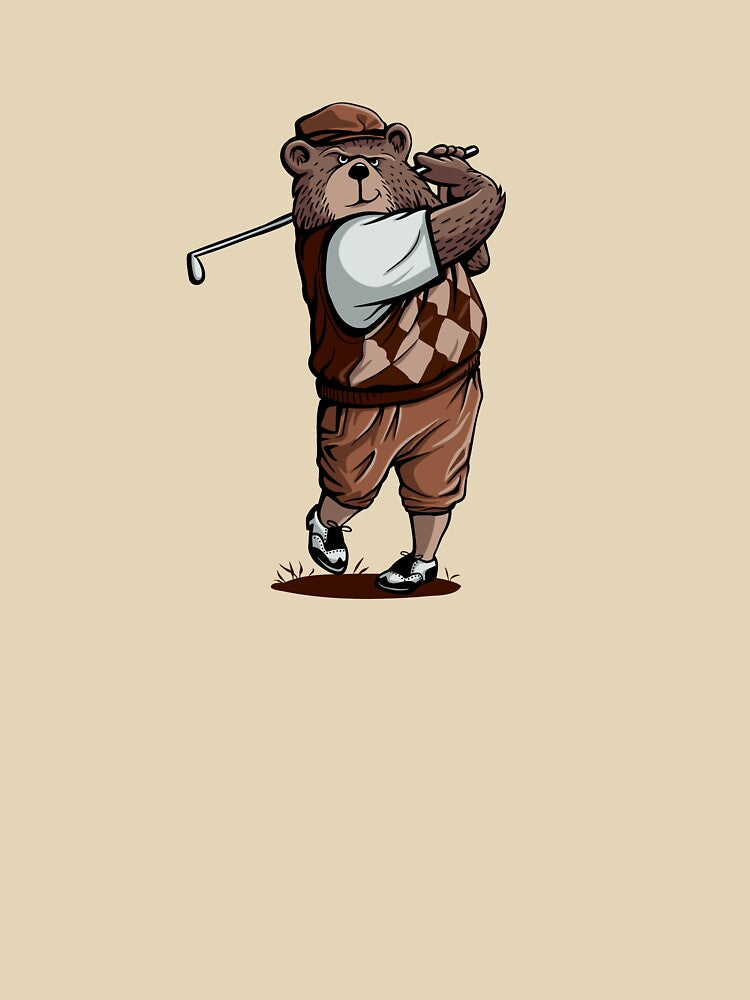 Bear playing golf by zarmar