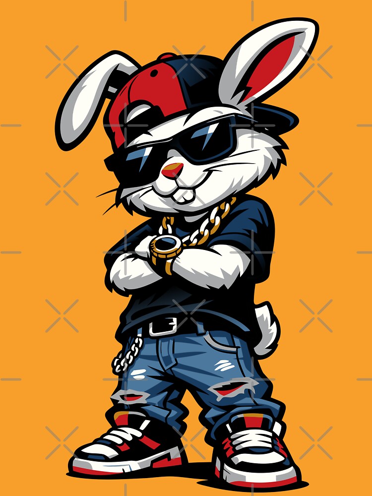 Bunny Face with Sunglasses Cap Easter Day for Boys Men Kids by Colorfulman