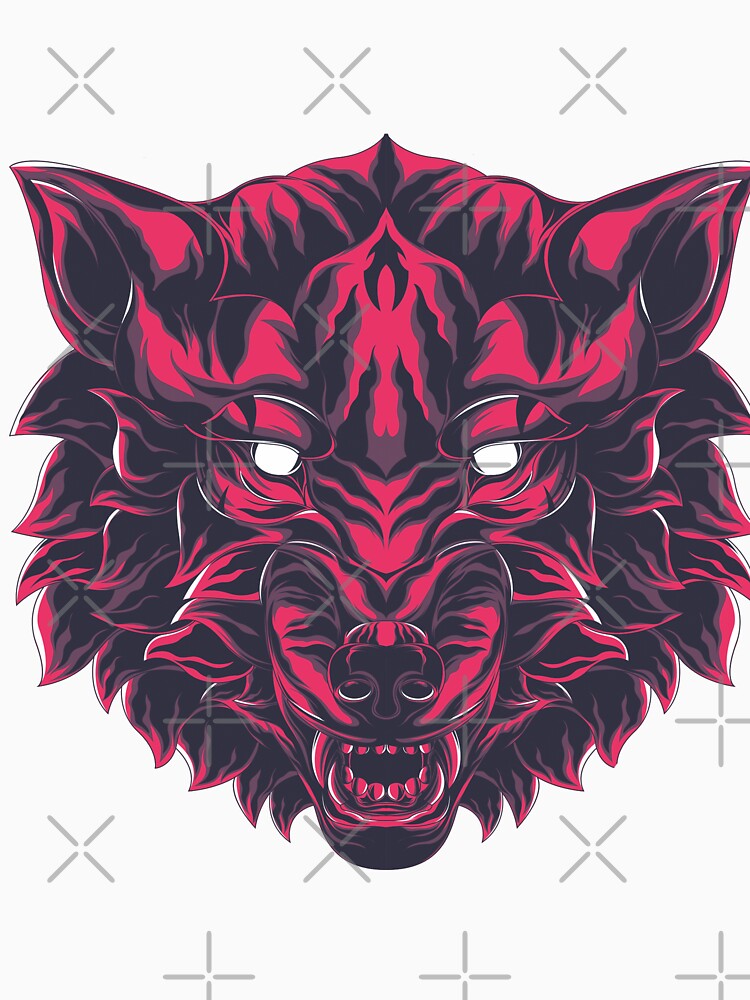 big bad wolf illustration red color by TYTOS-SHOP