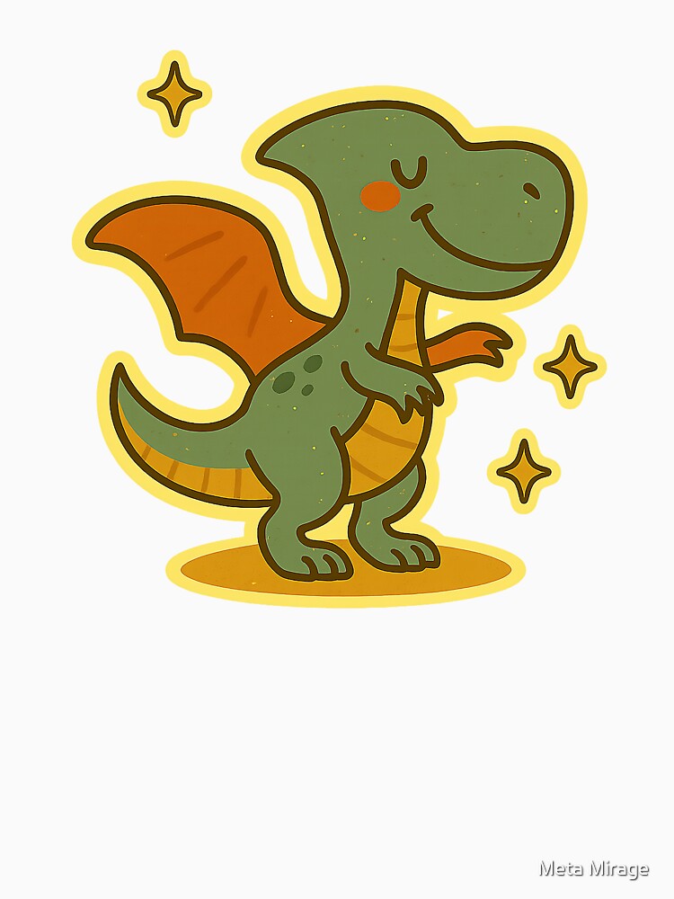 Pterosaurus Glider – Retro Flying Dinosaur Sticker for Kids, Parents & Cosmic Dreamers by Meta Mirage