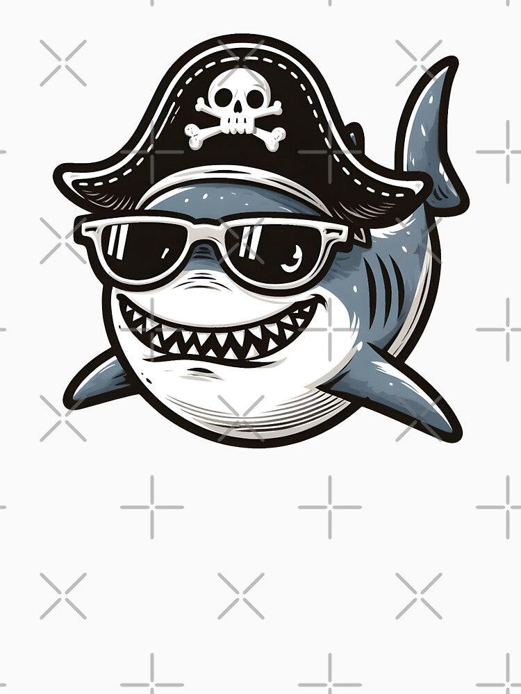 Funny Shark wearing a pirate hat by ArisaHong