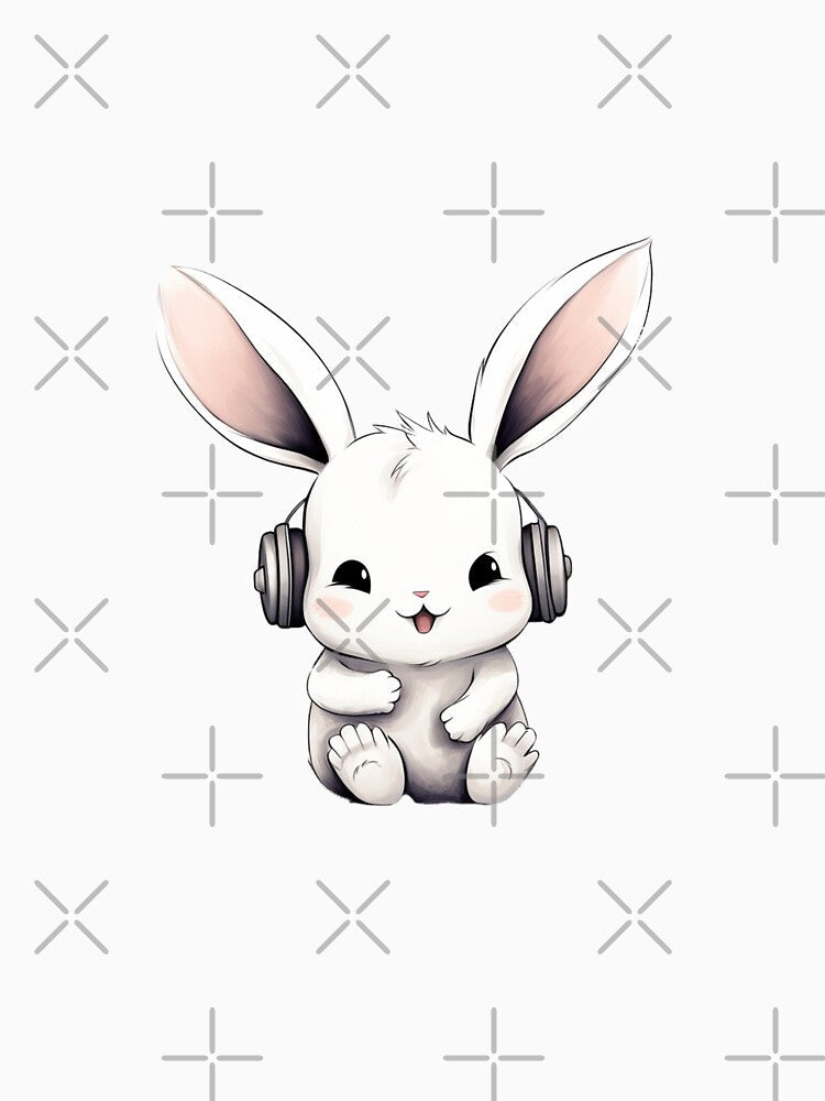 Little sweet bunny is listening to music by omerfdln34