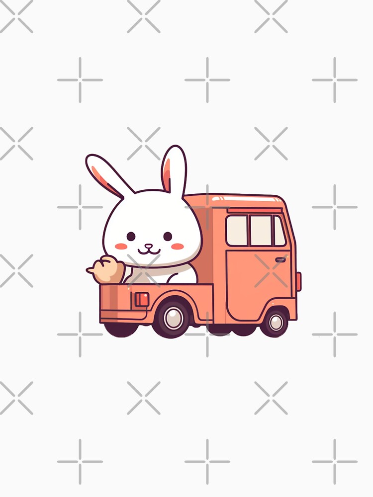 Cute little spoiled rabbit is traveling by truck by omerfdln34