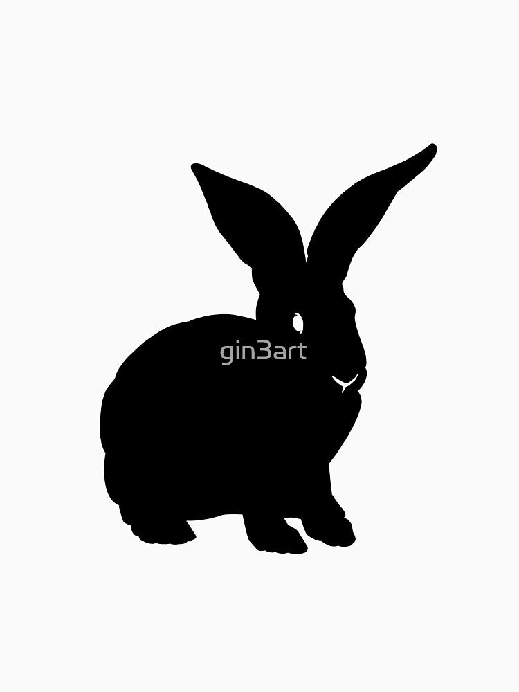 Rabbit Black Silhouette Animal Pet Cool Style by gin3art